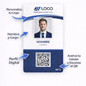 Credencial Personalizable en PVC NFC – QR + Perfil Digital