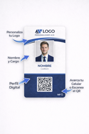 Credencial Personalizable en PVC NFC – QR + Perfil Digital