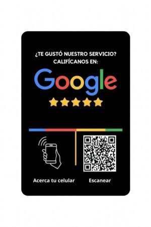 Tarjeta PVC Google Negra